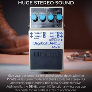BOSS Digital Delay Guitar Effects, Pedal Bundle with Blucoil Slim - Image 5