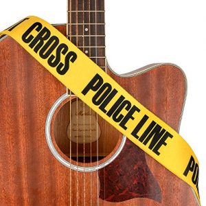 Rinastore Guitar Strap Yellow"POLICE LINE" Includes Strap Button - Image 8