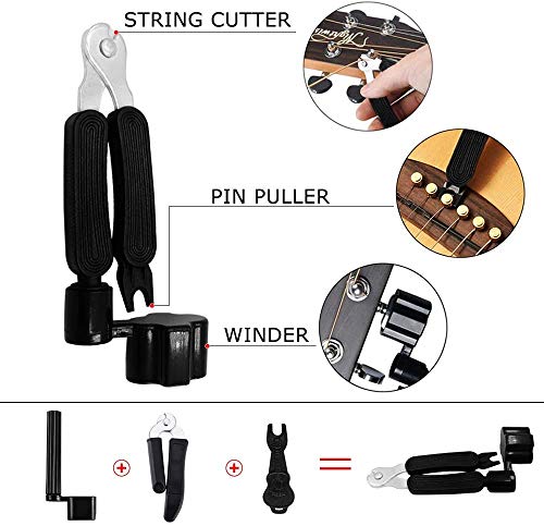 Acoustic Guitar Bridge Pins Saddles Nut Bridge And 3 In 1 Pin Puller Tools