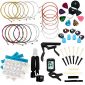 LOMEVE Guitar Accessories Kit Include Acoustic Guitar Strings, Tuner, Capo, 3-in-1 Restring Tool, Picks, Pick Holder, Bridge Pins, Nuts & Saddles, Finger Protector, Finger Picks, Chord Chart (58PCS)