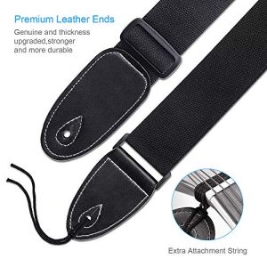 IHOBOR Guitar Strap 100% Soft Cotton and Genuine Leather Ends - Image 6