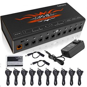 Getaria Guitar Pedal Power Supply Isolated 10 Outputs for 9V/12V/18V Effects Pedals with USB Charging Port (Black)