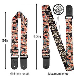 Guitar Strap, Unique"Azure Dragon" Shoulder Strap Includes - Image 3