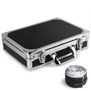Vangoa Ghost Fire Sturdy Locking Aluminum Guitar Effect Pedal Case Locking with Aluminum Edge, Foam Padded Interior and Pedal Mounting Tape Fastener (15 x 10.8 x 3.74 in)