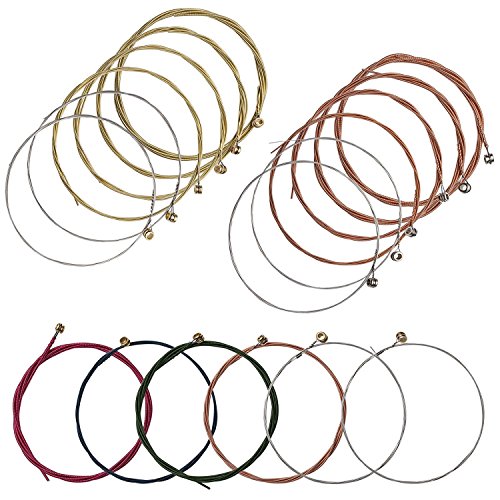 3 Sets Acoustic Guitar Strings Winder Kit with Pin Puller, Plastic Bridge Pins & Picks – DIY Guitar String