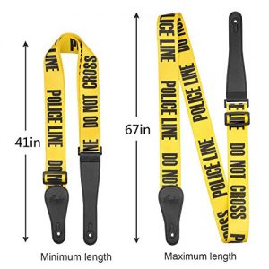 Rinastore Guitar Strap Yellow"POLICE LINE" Includes Strap Button - Image 7