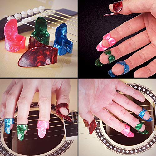 URlighting 8 Pcs Guitar Finger Picks Thumb Picks