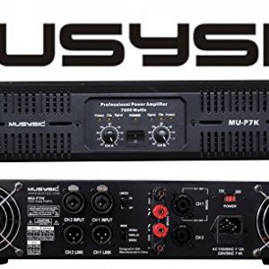 MUSYSIC Professional 2 Channel 7000 Watts DJ PA Power Amplifier Signal out MU-P7K