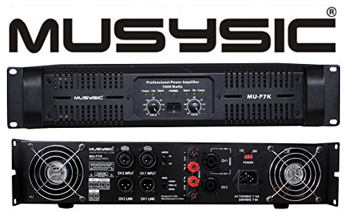 MUSYSIC Professional 2 Channel 7000 Watts DJ PA Power Amplifier Signal out MU-P7K