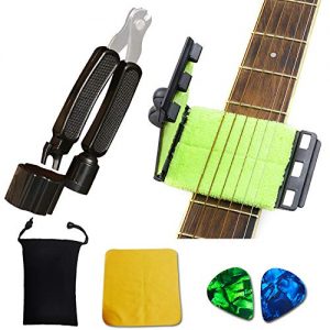 SPROUTER Guitar Fretboard Cleaner Guitar String Scrubber, 3 in 1 Guitar Repair Tools with Peg winder, Bridge Pin Puller, String Clipper Maintenance Care Kit for Guitar Bass Mandolin Ukulele in a bag