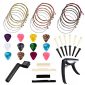 Anvin 48 Pcs Guitar Accessory Kit Acoustic Guitar Changing Tool Includes Guitar Acoustic Strings, Guitar Picks, Capo, String Winder, Bridge Pins, Picks for Guitar Players and Guitar Beginners