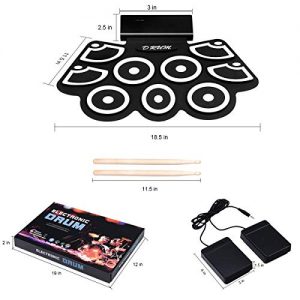 BABY JOY Electronic Roll Up Drum Kit w/ 9 Electric Drum Pads - Image 5