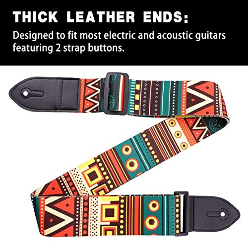 8 Pack Guitar Strap, Includes 2 Guitar Straps and 6 Guitar Pick