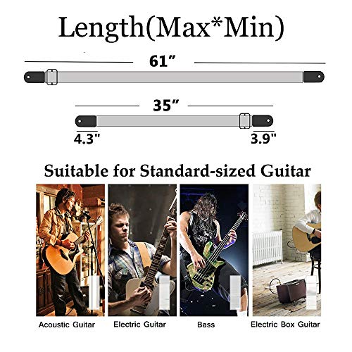 Guitar Strap with Suede Leather Ends for Electric Guitar