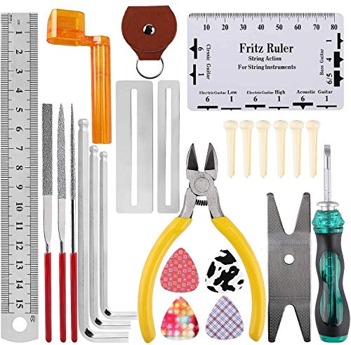 TIMESETL 26 Pcs Guitar Repairing Tool Kit with Wire Plier
