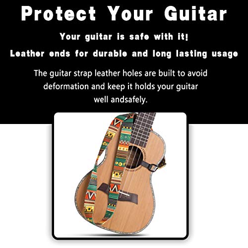 8 Pack Guitar Strap, Includes 2 Guitar Straps and 6 Guitar Pick