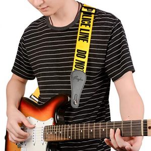 Rinastore Guitar Strap Yellow"POLICE LINE" Includes Strap Button - Image 6