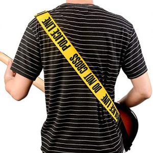 Rinastore Guitar Strap Yellow"POLICE LINE" Includes Strap Button - Image 5