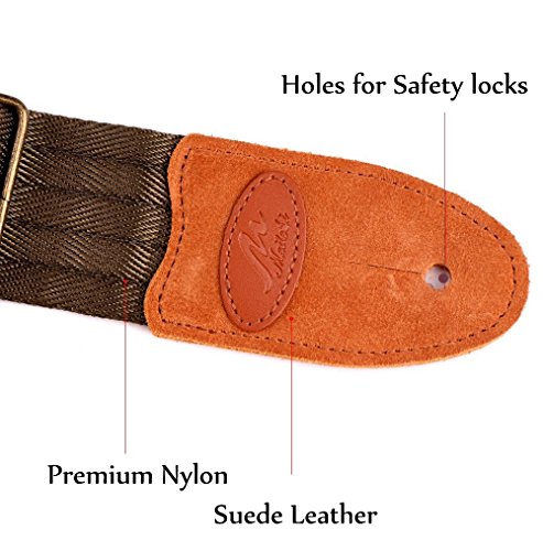 Guitar Strap with Suede Leather Ends for Electric Guitar