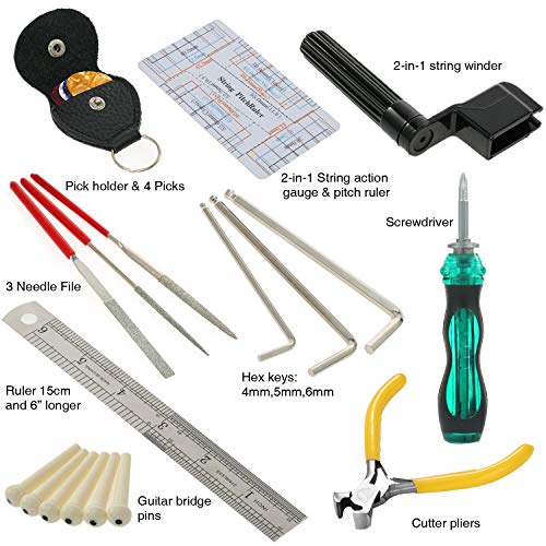ammoon Guitar Repairing Tool Kit Includes String Organizer