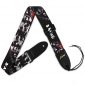 Dulphee Guitar Strap Skull Design Cool Polyester Shoulder Strap for Bass, Electric & Acoustic Guitar (Black Skull)