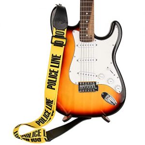 Rinastore Guitar Strap Yellow"POLICE LINE" Includes Strap Button - Image 2