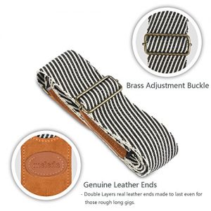 Guitar Strap Vintage Tweed 100% Cotton and Genuine Leather - Image 2