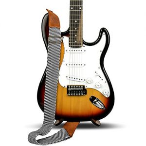 Guitar Strap Vintage Tweed 100% Cotton and Genuine Leather - Image 4