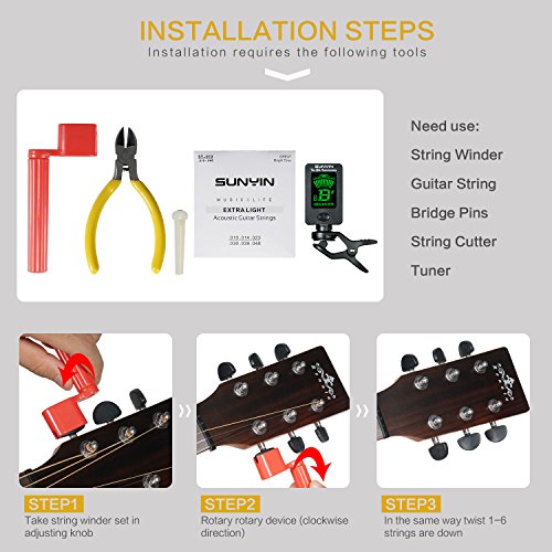 SUNYIN Acoustic Guitar Tool Kit for Beginner