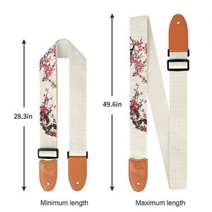 Guitar Strap Vintage Tweed 100% Cotton and Leather Ends Shoulder Strap - Image 4