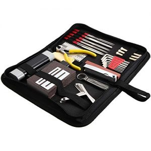 42 Pieces Complete Guitar Repairing Maintenance Tool Kit, Guitar Setup Kit Repair Tools for Ukulele Bass Mandolin Banjo Guitar