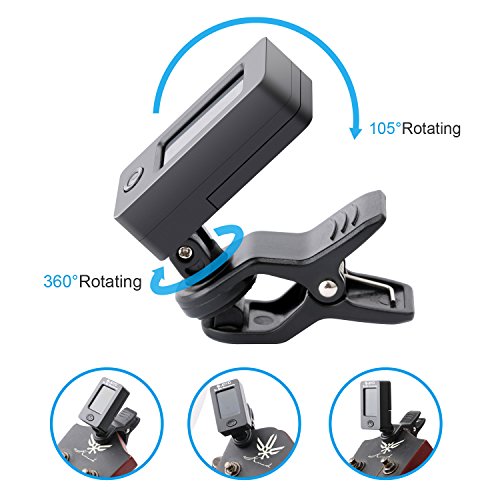 Clip-On Digital Guitar Tuner with LCD Display – Accurate Tuning for Guitar, Bass, Ukulele & Violin (Includes Capo & 3 Picks)