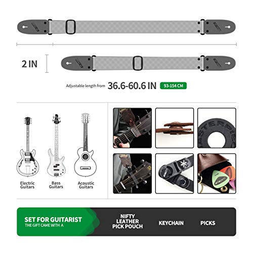M33 Cotton Black Guitar Strap set for Acoustic