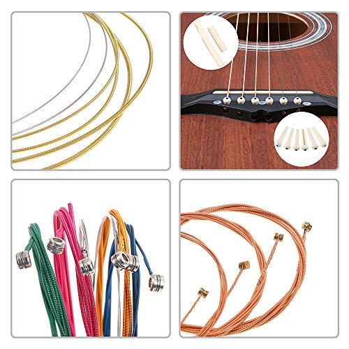 Auihiay 51 PCS Acoustic Guitar Strings Kit Include Guitar Strings