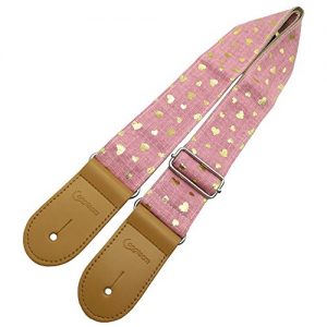 Xinlinke Girls Guitar Strap Pink Cotton Heart Pattern Electric - Image 4