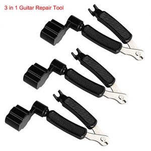 CJRSLRB 3Pack Guitar String Winder Guitar Cutter and Bridge Pin Puller 3 in 1 Guitar Repair Tool