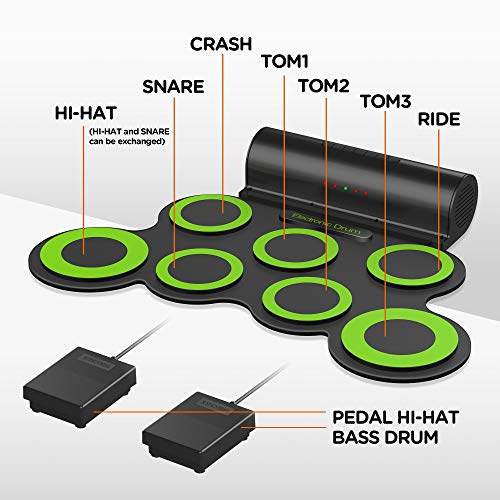 ORASANT Electronic Drum Set, Roll-able Electric Drum Set