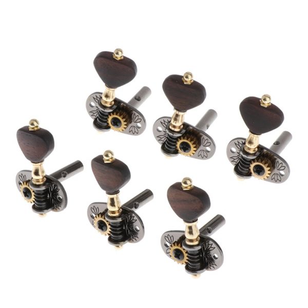 Guitar's Tune with 6 Pcs 3R & 3L Wooden Guitar String Tuning Pegs - Precision and Style Combined