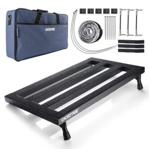Vangoa Guitar Pedal Board Aluminum Alloy 3.3lb. Lightweight Pedalboard 19.8" x 11.5" with Carry Bag, Guitar Pedal Cable