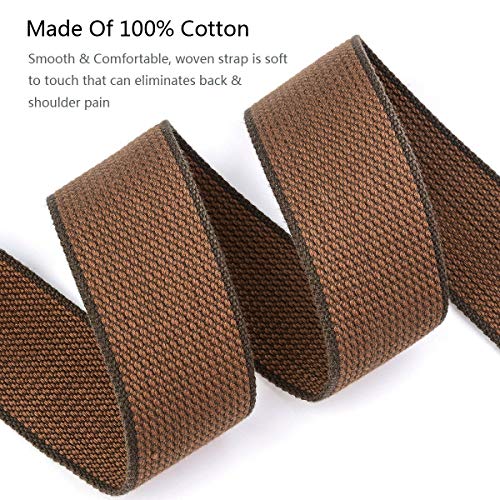 Guitar Strap 100% Soft Cotton and Genuine Leather Ends