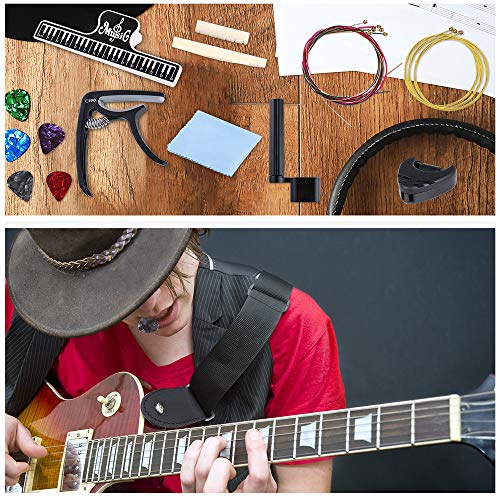Auihiay 51 PCS Acoustic Guitar Strings Kit Include Guitar Strings