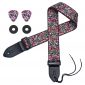 Guitar Strap, IHOBOR Adjustable Soft Guitar Strap with Premium Leather Ends, Acoustic Electric Bass Guitar Strap with Strap Locks & Strap Picks