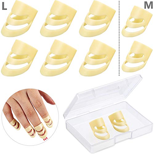 8 Pieces Alaska Guitar Picks Adjustable Finger Picks Small Medium and Large Alaska Picks Plectrums Stringed Instrument Accessories with Storage Box for Guitar Bass Banjo Ukulele (Adult Size)