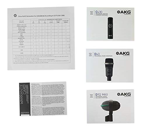 AKG Acoustics Drum Set, Concert 1 Professional Drum Microphone Set