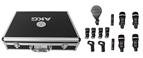 AKG Acoustics Drum Set Concert 1 Professional Drum Microphone Set with D112 MkII Bass Drum, 2X C430 Overhead and 4X D40 Microphones, Model:2581H00160