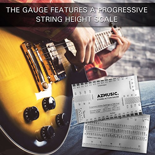 AZMUSIC Premium String Action Gauge, Compact and Versatile Luthier Tool