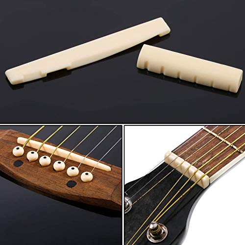 Acoustic Guitar Bridge Pins Saddles Nut Bridge And 3 In 1 Pin Puller Tools