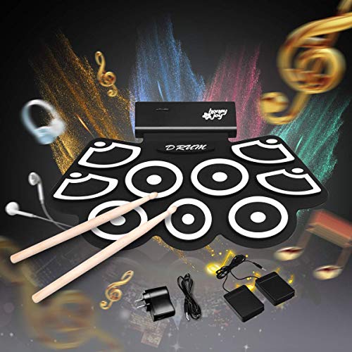 BABY JOY Electronic Roll Up Drum Kit w/ 9 Electric Drum Pads