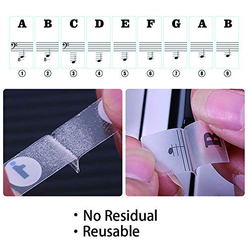 BIGTEDDY - Piano Stickers for 37/49/54/61/88 Key Keyboards
