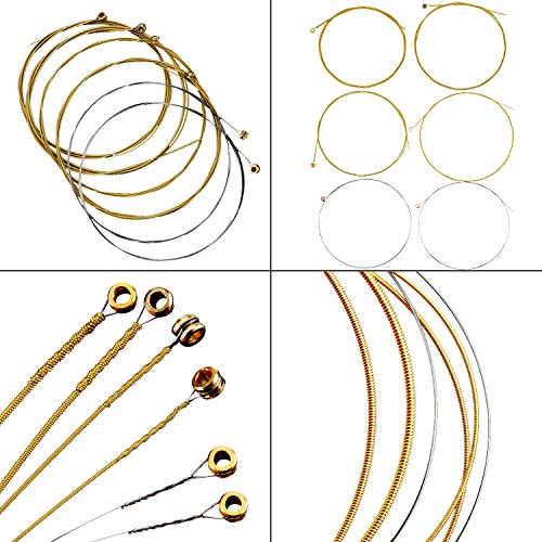 18 Acoustic Guitar Strings: Steel, Brass, and Copper Sets